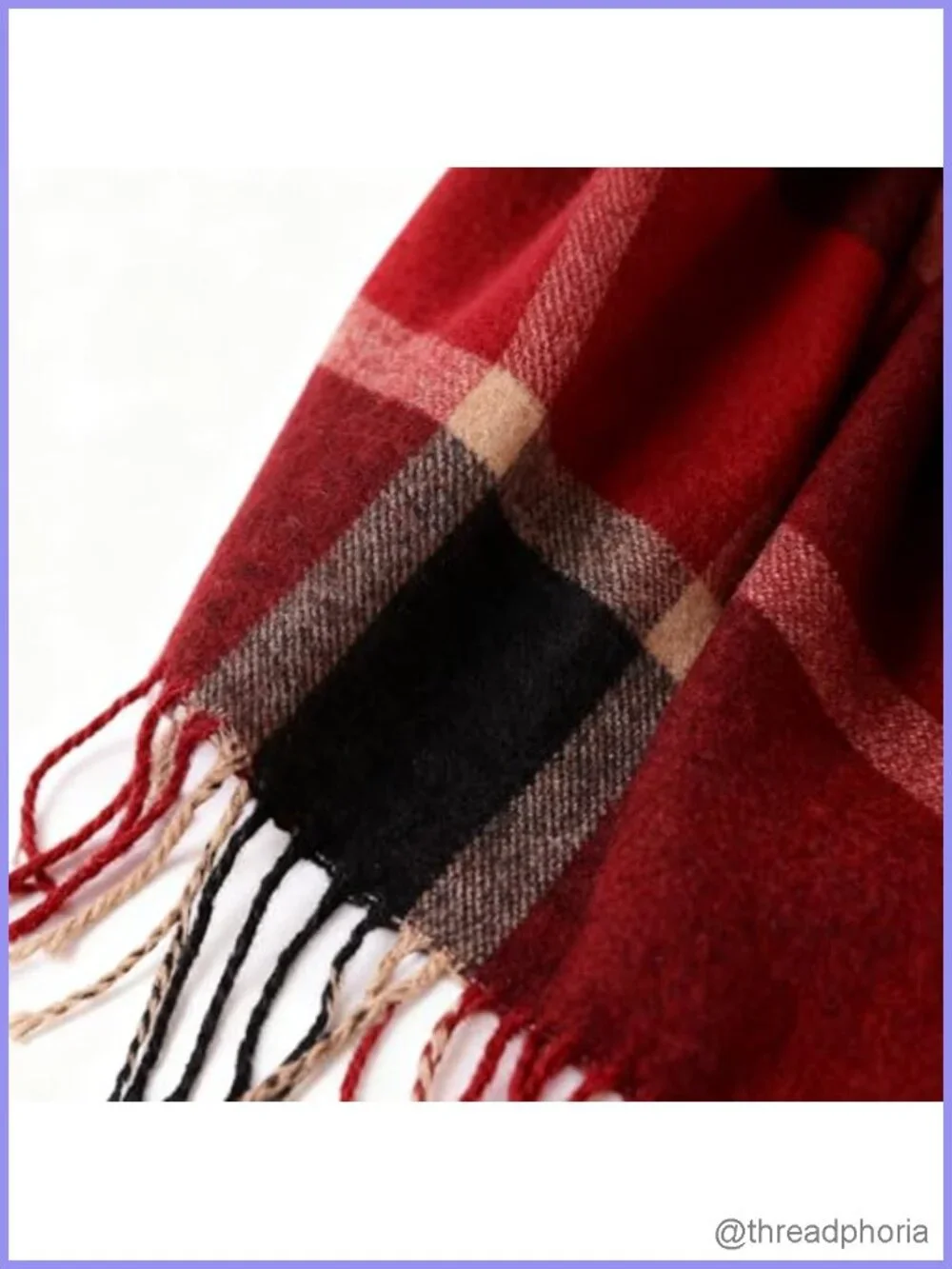 Lightweight Tartan Plaid Scarf Long Thin Soft Wrap Scarf 12x75